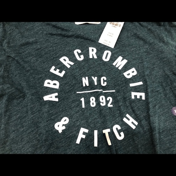 New Abercrombie & Fitch Dark Green Logo T-shirts - Picture 4 of 8